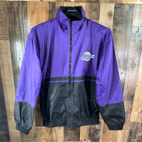 Vintage 1990 90’s Utah Jazz Men’s Windbreaker Jacket NBA Large Lightweight Mint. - Picture 1 of 12